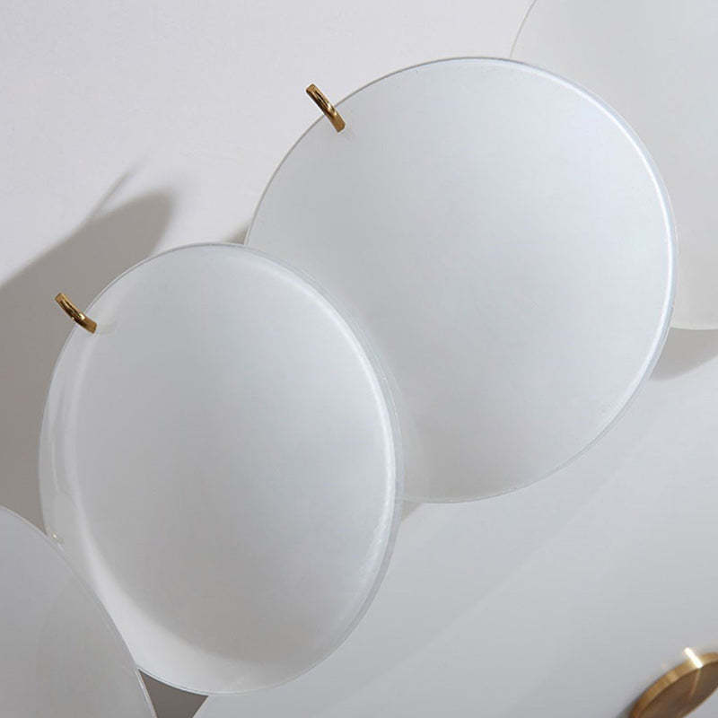 French Alloy Glass Round Panel Chandelier