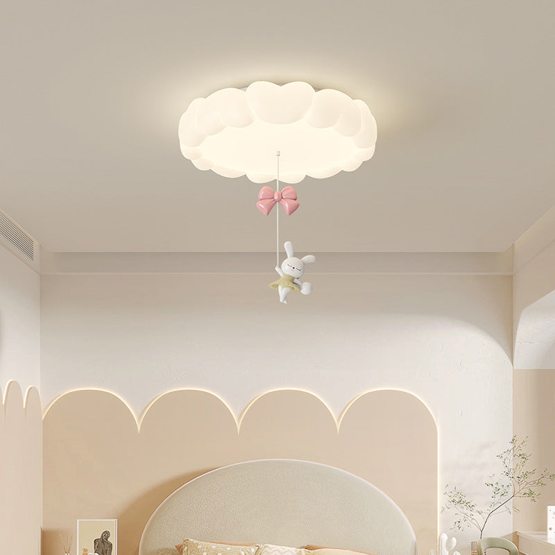 Art Deco Kids Iron Heart LED Flush Ceiling Light