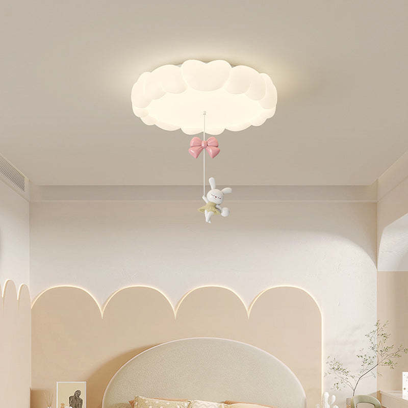 Art Deco Kids Iron Heart LED Flush Ceiling Light