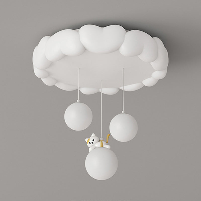 Art Deco Kids Iron Heart LED Flush Ceiling Light