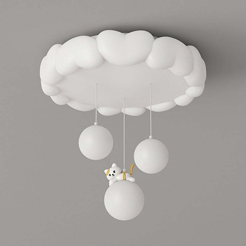 Art Deco Kids Iron Heart LED Flush Ceiling Light