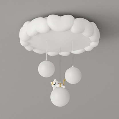 Art Deco Kids Iron Heart LED Flush Ceiling Light