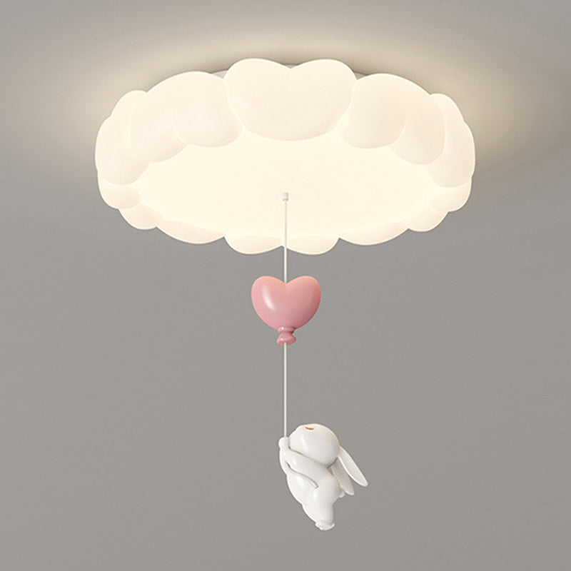 Art Deco Kids Iron Heart LED Flush Ceiling Light