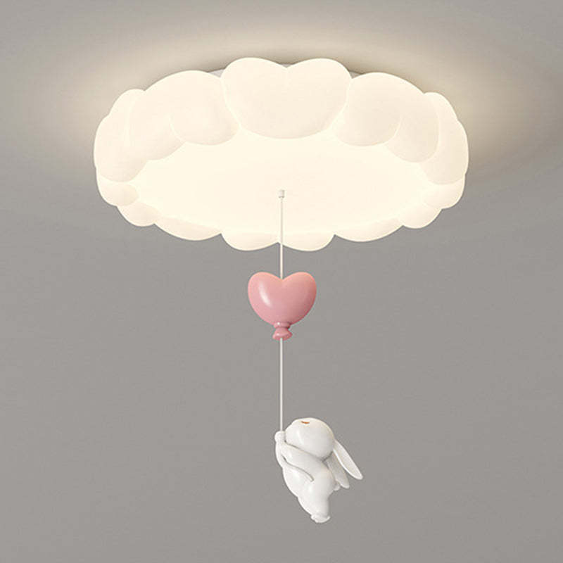 Art Deco Kids Iron Heart LED Flush Ceiling Light