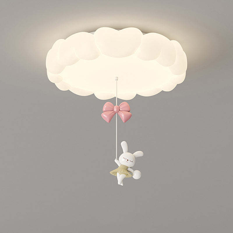 Art Deco Kids Iron Heart LED Flush Ceiling Light