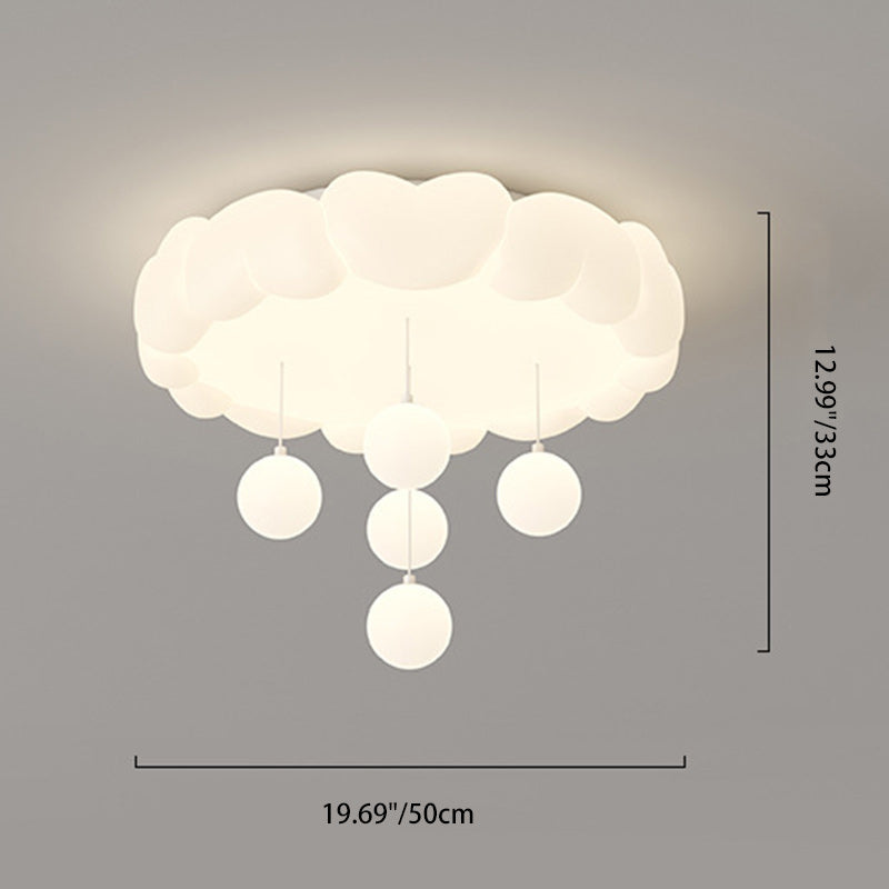 Art Deco Kids Iron Heart LED Flush Ceiling Light