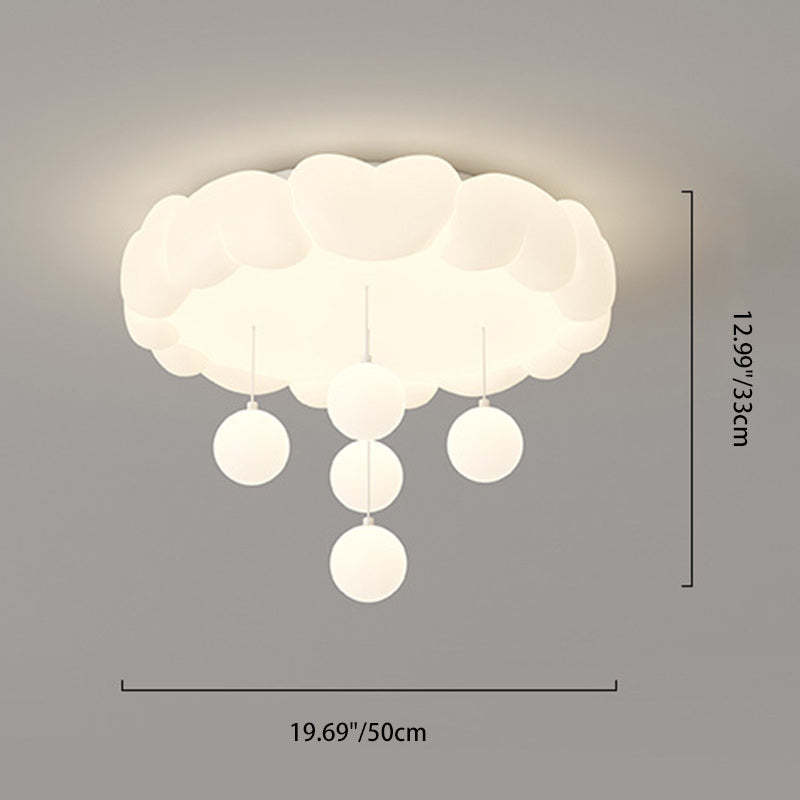 Art Deco Kids Iron Heart LED Flush Ceiling Light
