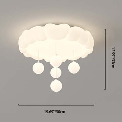 Art Deco Kids Iron Heart LED Flush Ceiling Light