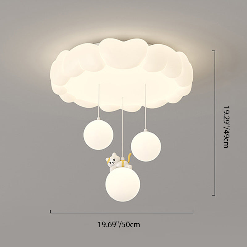 Art Deco Kids Iron Heart LED Flush Ceiling Light