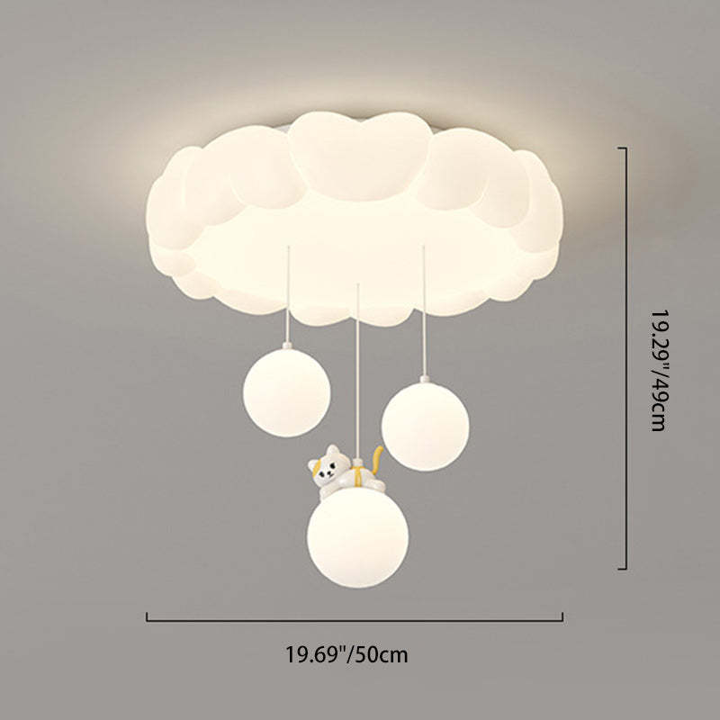 Art Deco Kids Iron Heart LED Flush Ceiling Light