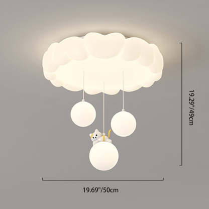 Art Deco Kids Iron Heart LED Flush Ceiling Light