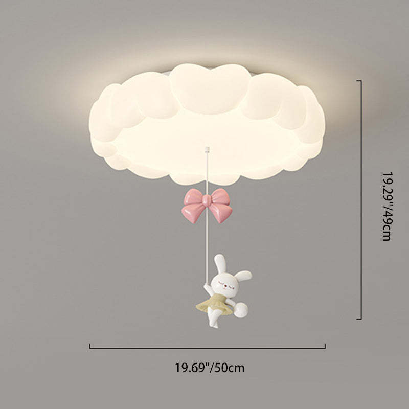 Art Deco Kids Iron Heart LED Flush Ceiling Light
