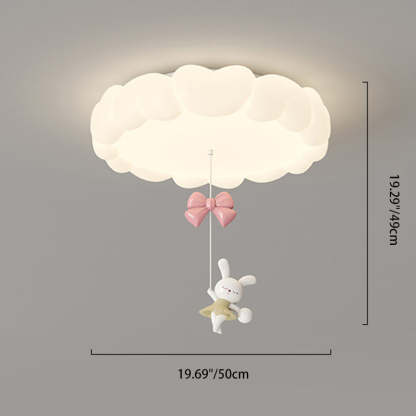 Art Deco Kids Iron Heart LED Flush Ceiling Light
