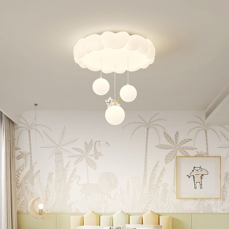 Art Deco Kids Iron Heart LED Flush Ceiling Light