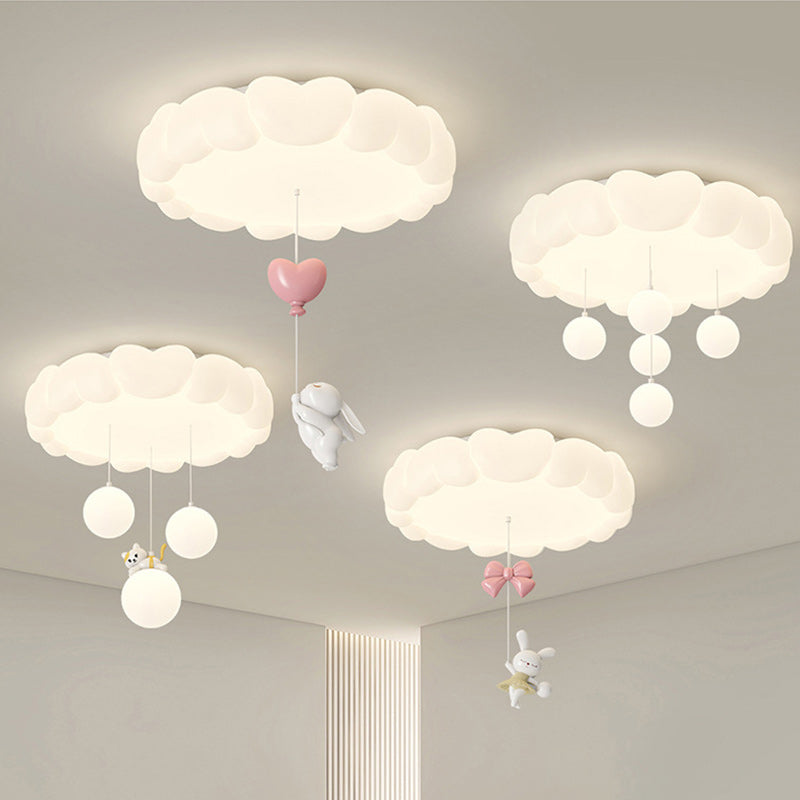 Art Deco Kids Iron Heart LED Flush Ceiling Light