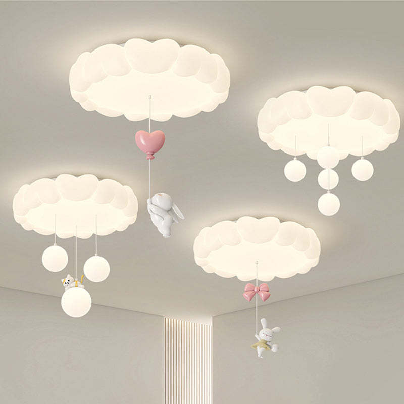 Art Deco Kids Iron Heart LED Flush Ceiling Light