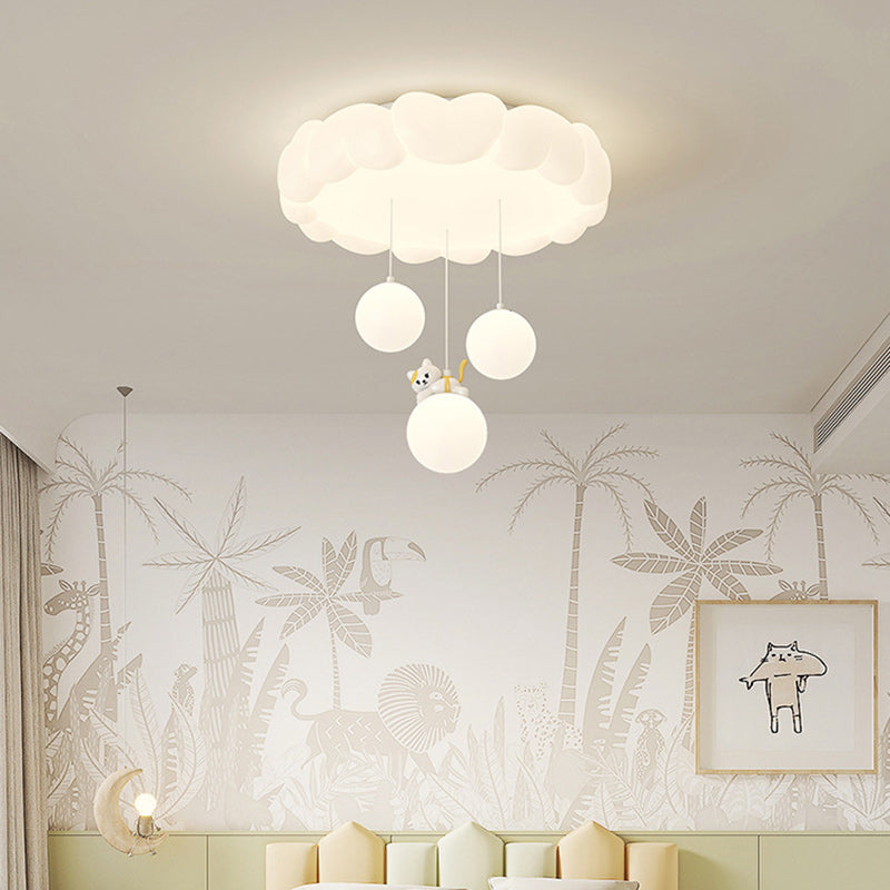 Art Deco Kids Iron Heart LED Flush Ceiling Light