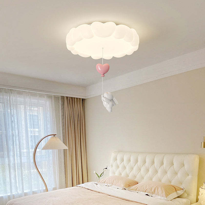 Art Deco Kids Iron Heart LED Flush Ceiling Light