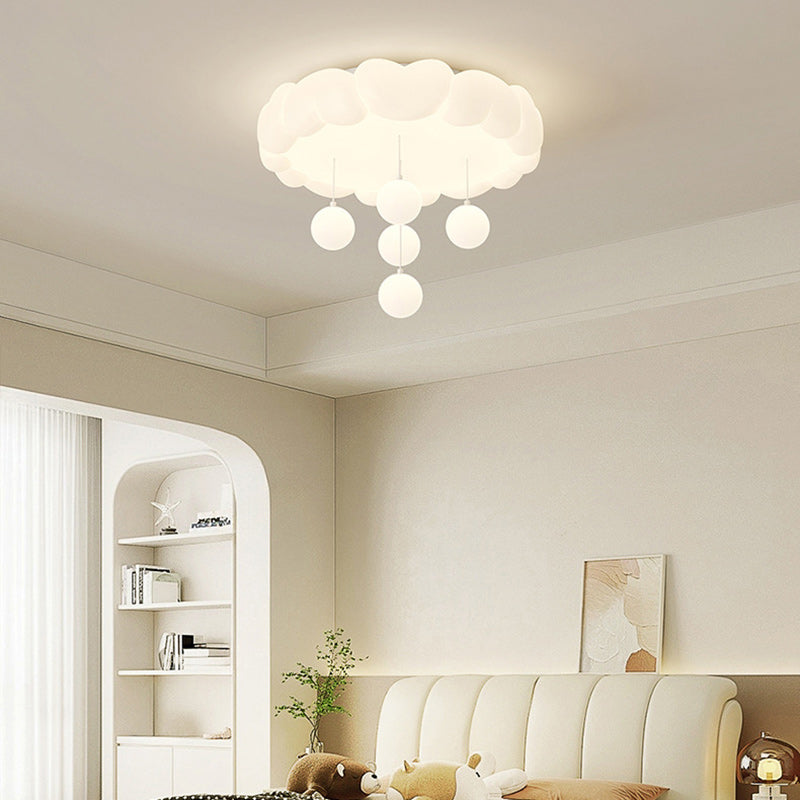 Art Deco Kids Iron Heart LED Flush Ceiling Light