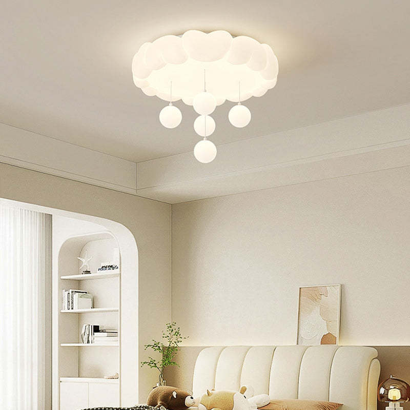 Art Deco Kids Iron Heart LED Flush Ceiling Light