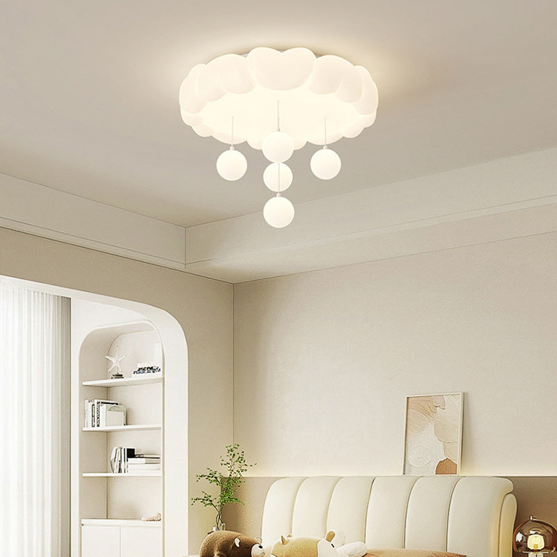 Art Deco Kids Iron Heart LED Flush Ceiling Light
