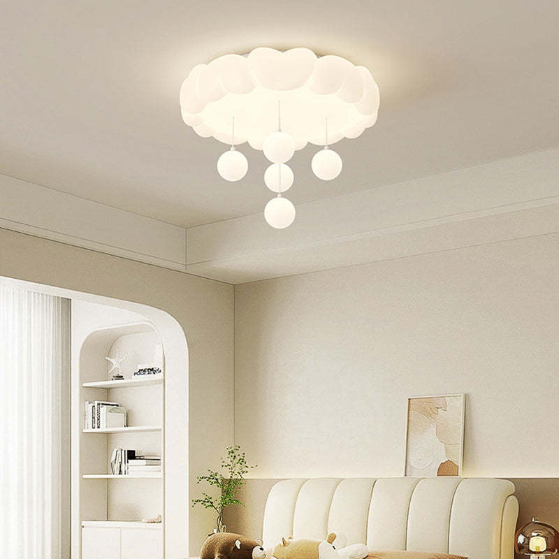 Art Deco Kids Iron Heart LED Flush Ceiling Light
