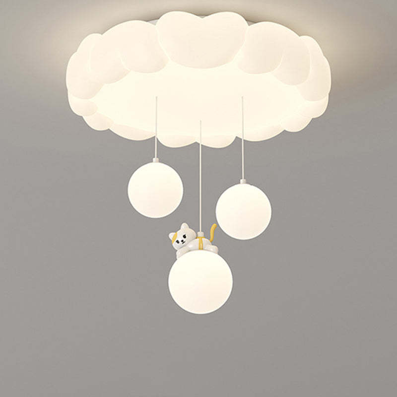 Art Deco Kids Iron Heart LED Flush Ceiling Light
