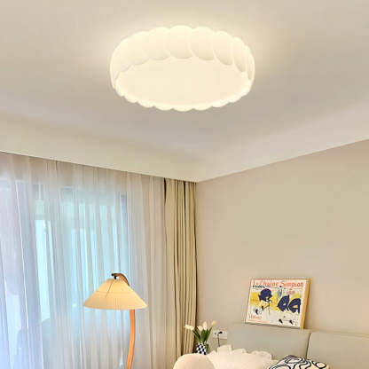Minimalist Iron Wavy Round LED Flush Mount Light