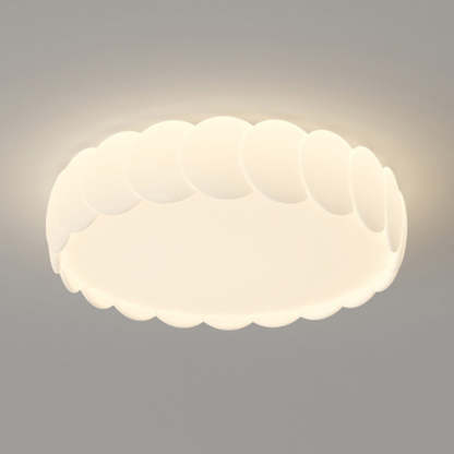 Minimalist Iron Wavy Round LED Flush Mount Light