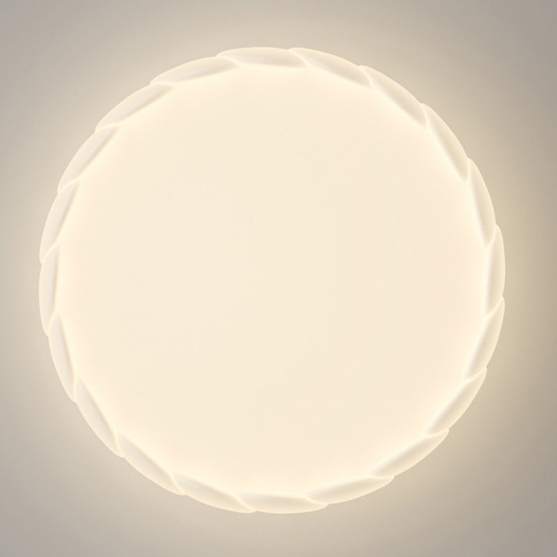 Minimalist Iron Wavy Round LED Flush Mount Light