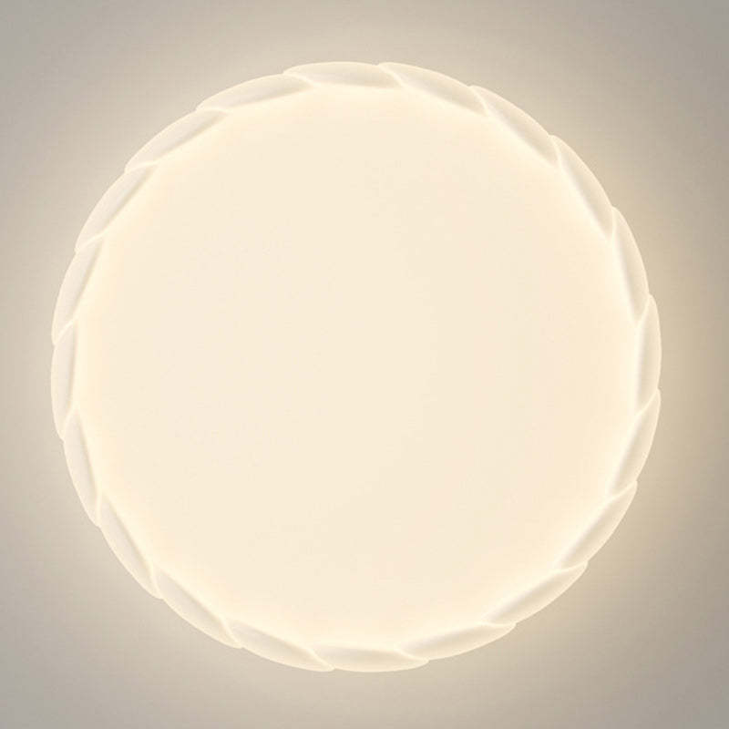 Minimalist Iron Wavy Round LED Flush Mount Light