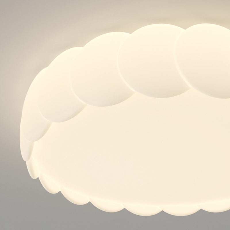 Minimalist Iron Wavy Round LED Flush Mount Light