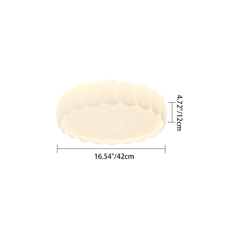 Minimalist Iron Wavy Round LED Flush Mount Light