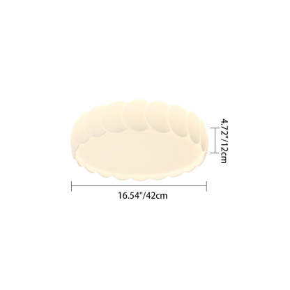 Minimalist Iron Wavy Round LED Flush Mount Light