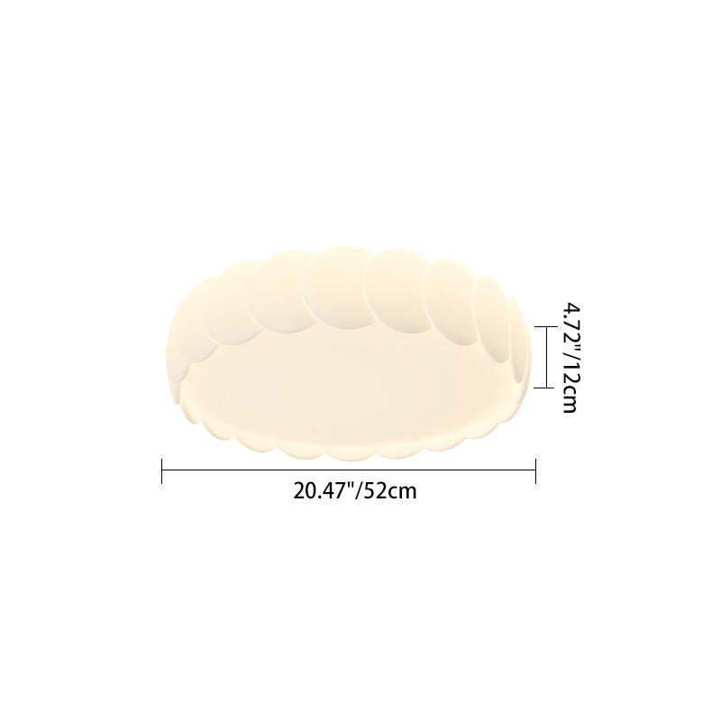 Minimalist Iron Wavy Round LED Flush Mount Light
