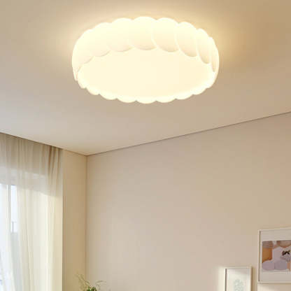 Minimalist Iron Wavy Round LED Flush Mount Light