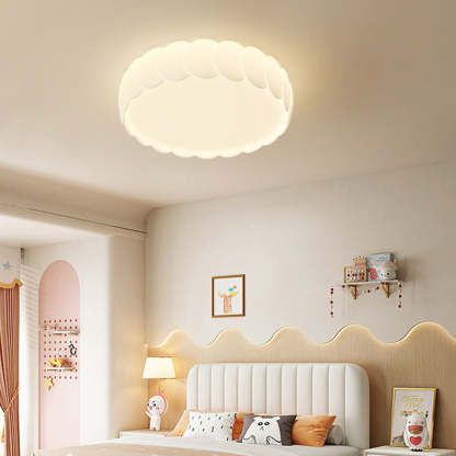Minimalist Iron Wavy Round LED Flush Mount Light