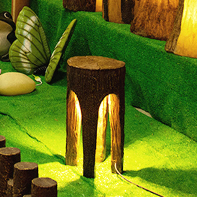 Contemporary Resin Tree Stump Outdoor Landscape Light