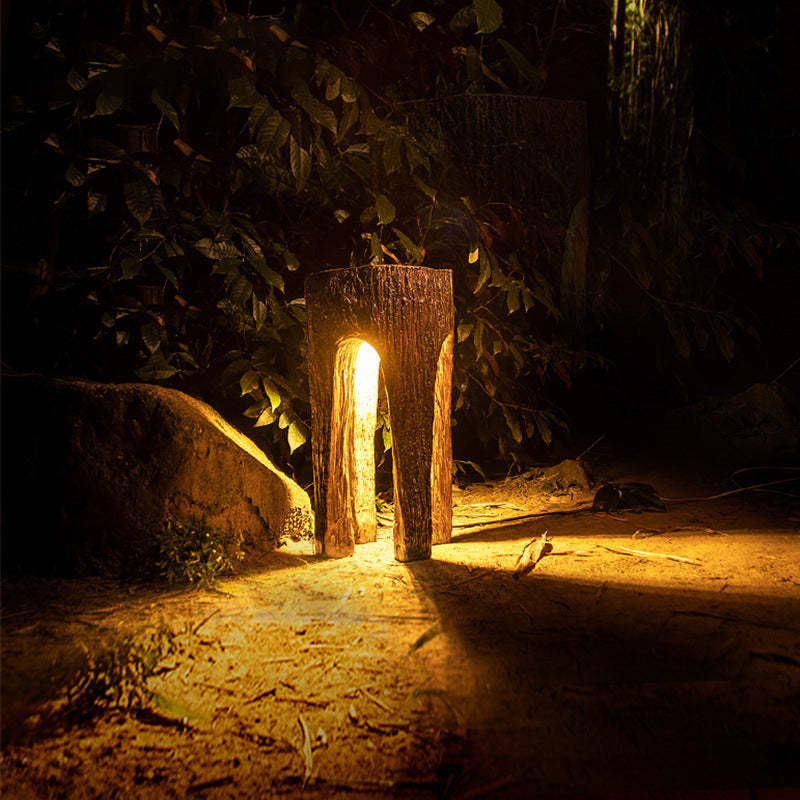 Contemporary Resin Tree Stump Outdoor Landscape Light