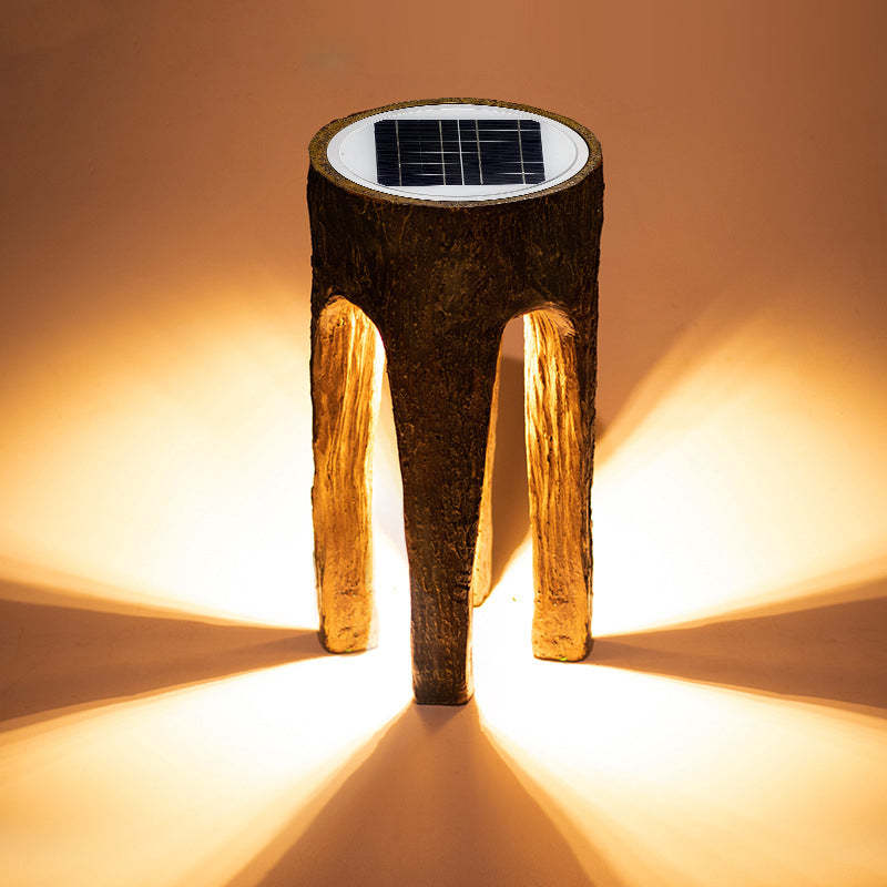 Contemporary Resin Tree Stump Outdoor Landscape Light