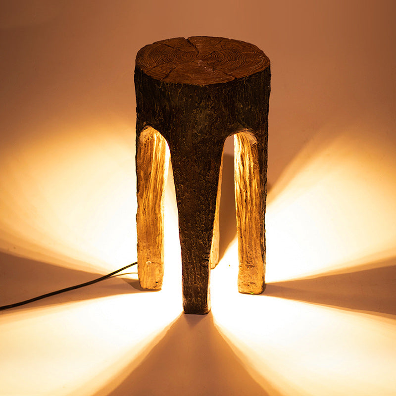 Contemporary Resin Tree Stump Outdoor Landscape Light