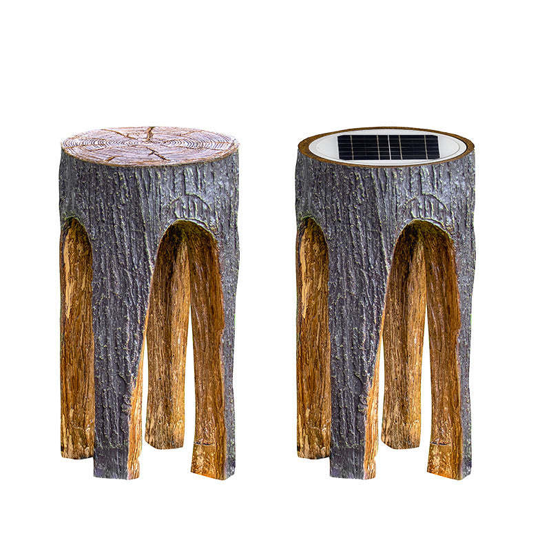 Contemporary Resin Tree Stump Outdoor Landscape Light
