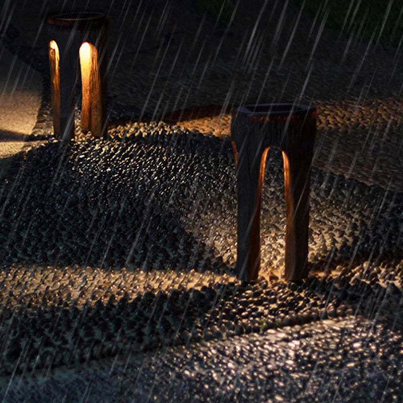 Contemporary Resin Tree Stump Outdoor Landscape Light