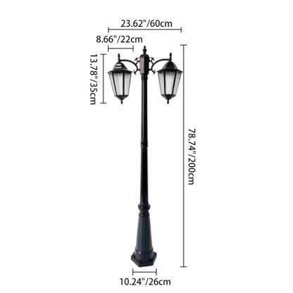 European Aluminum Lantern-Style Outdoor