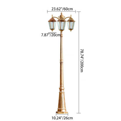 European Aluminum Lantern-Style Outdoor
