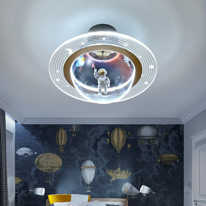 Contemporary Kids Iron Resin Ceiling Light — Infinitely Dimmable / 220V-240V For UK/AU