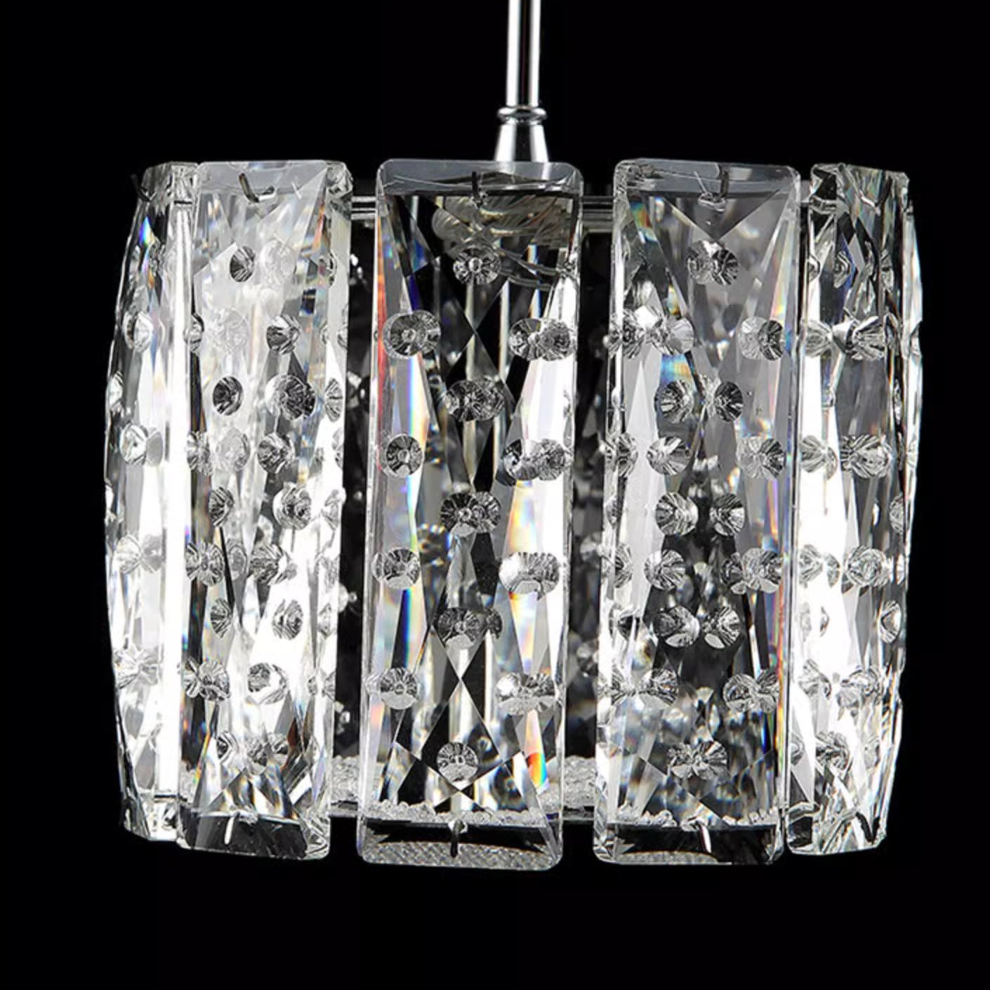 Modern Crystal Raindrop Cylinder Petal Chandelier — 5 + 3 - Round Base / Infinitely Dimmable / Gold - 220V-240V For UK/AU