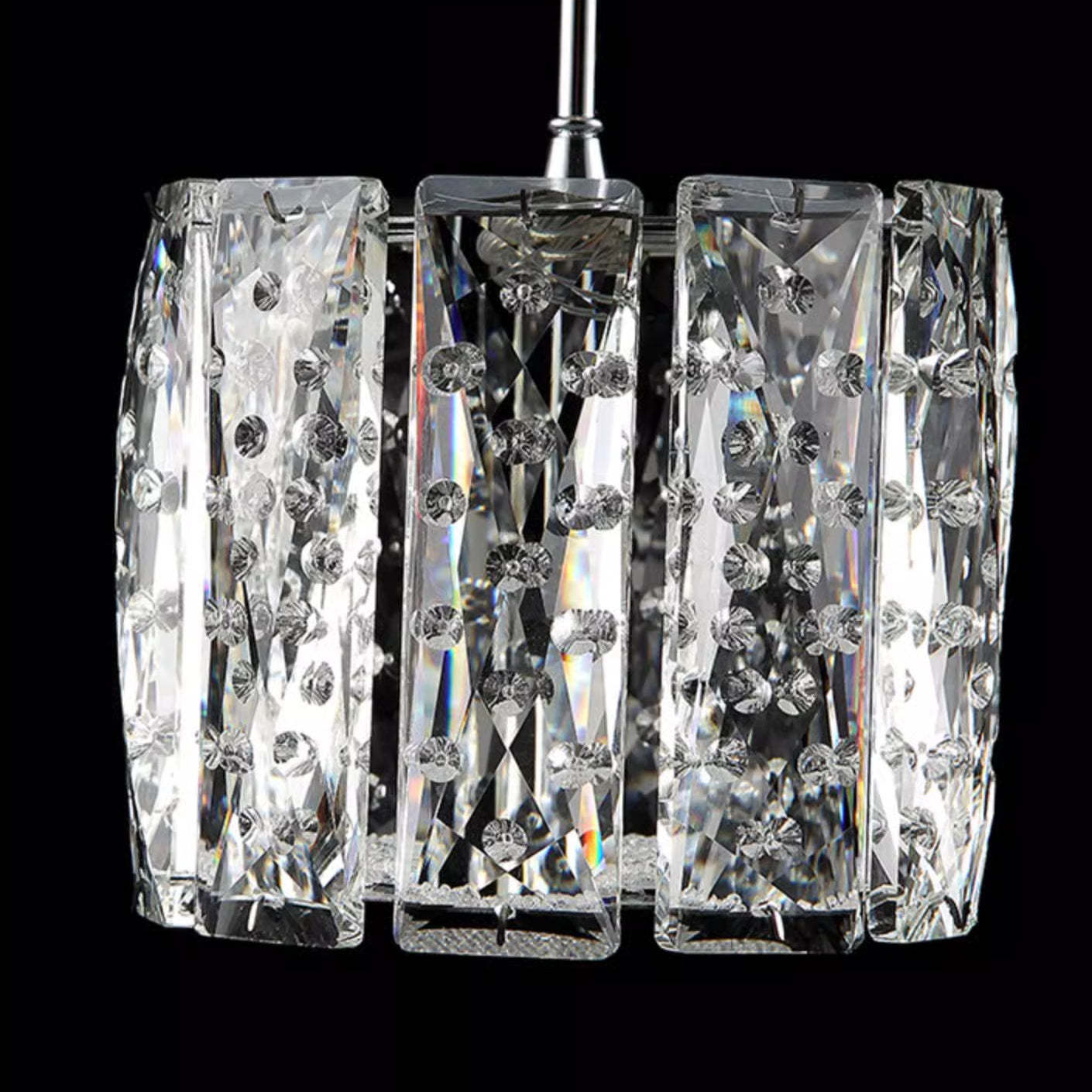 Modern Crystal Raindrop Cylinder Petal Chandelier — 5 + 3 - Round Base / Infinitely Dimmable / Gold - 220V-240V For UK/AU