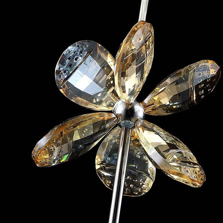 Modern Crystal Raindrop Cylinder Petal Chandelier — 5 + 3 - Round Base / Infinitely Dimmable / Chrome - 110V-120V For US/CA