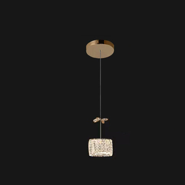 Modern Crystal Raindrop Cylinder Petal Chandelier